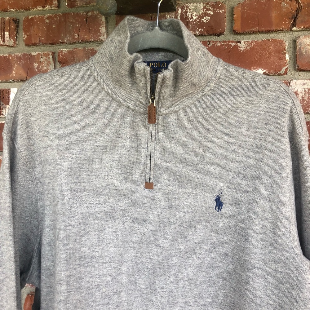 Polo Ralph Lauren gray knit long sleeve size L - Picture 3 of 9